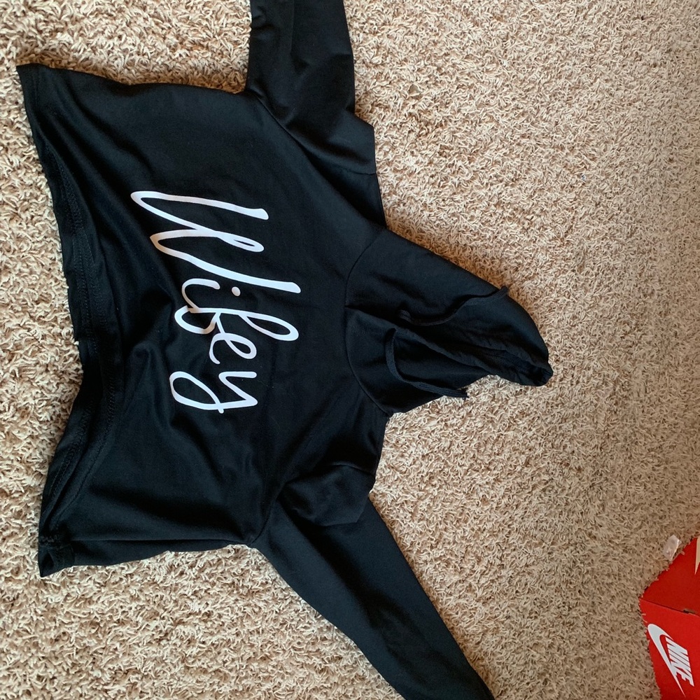 A black wifey crop top